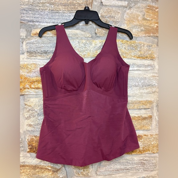 Honey love honeylove LiftWear Tank With Built In Bra shapewear fig purple 1X - Picture 3 of 8
